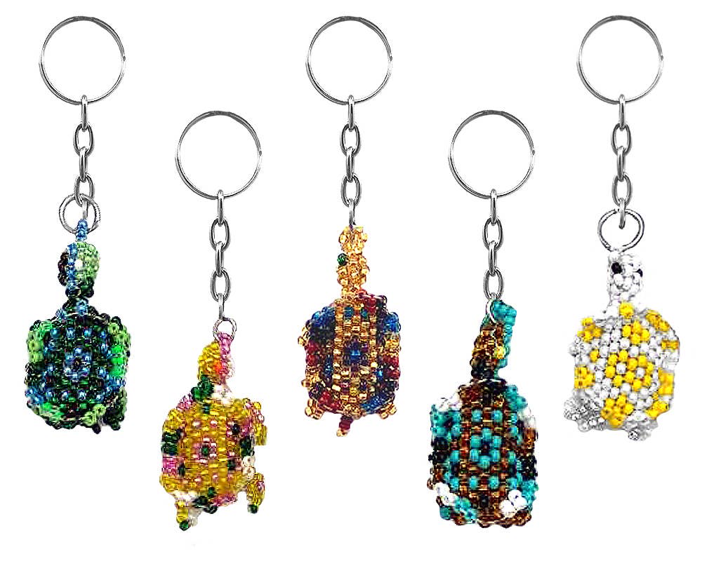 Pichincha - Beaded Turtle Seed Bead Figurine Keychain