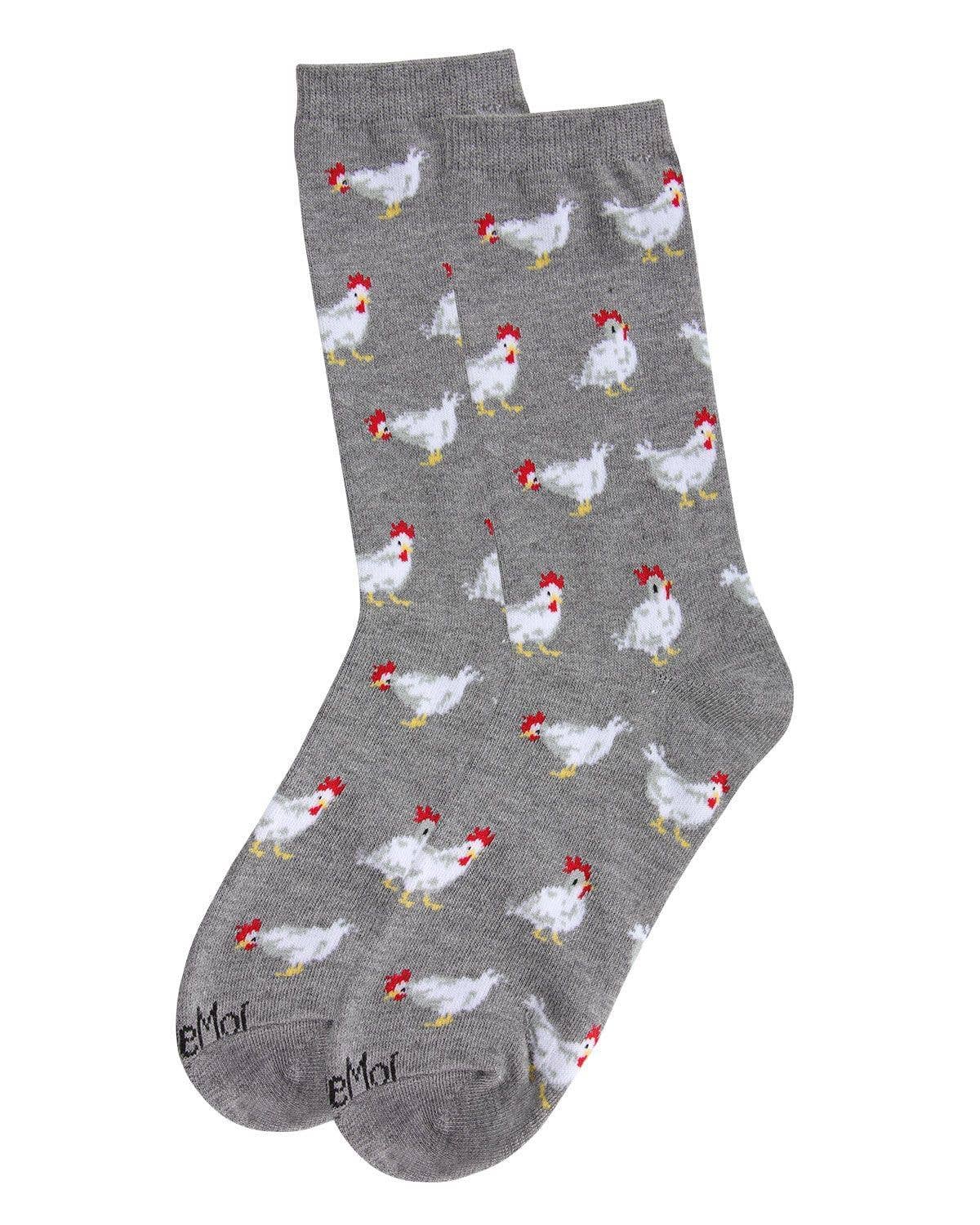 Infinity Classics International Inc. - MeMoi Chickens Bamboo Blend Crew Socks: Black / 9-11