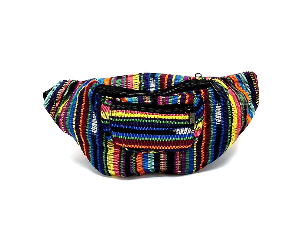 Pichincha - Woven Striped Guatemalan 2 Zipper Fanny Pack