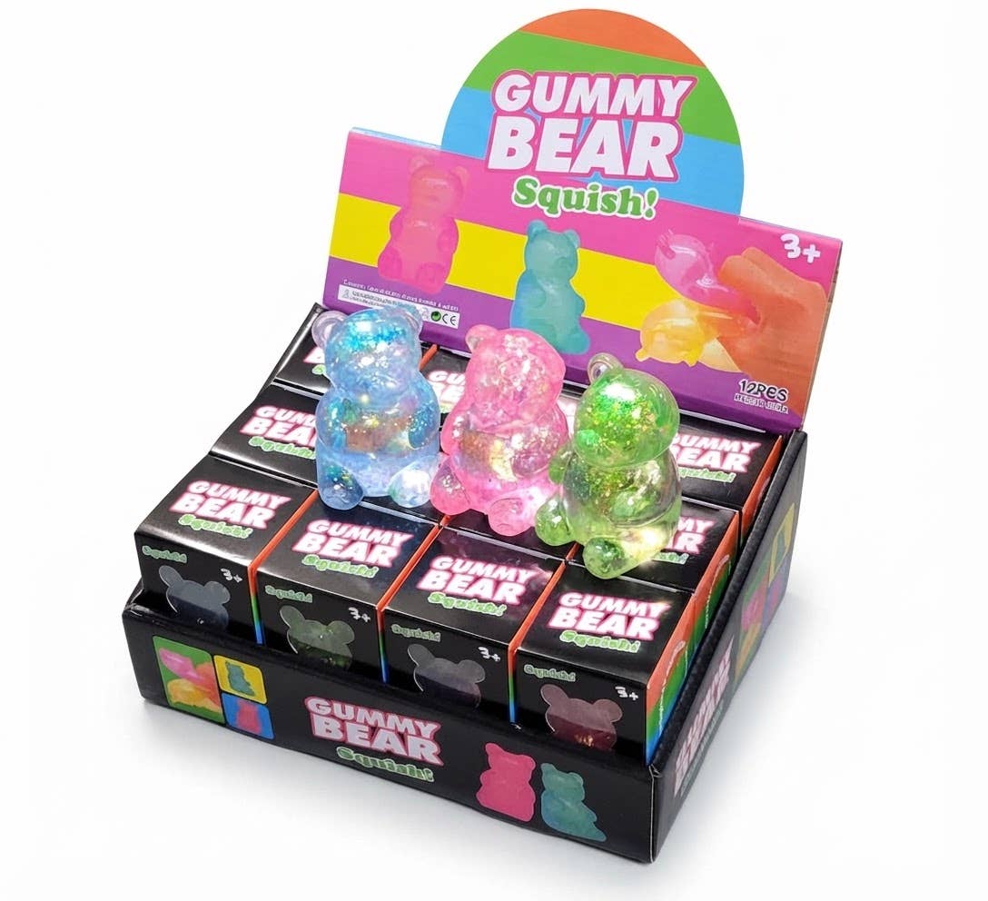K & S WHOLESALE INC - Gummy Bear Glitter Squish 12CT PDQ