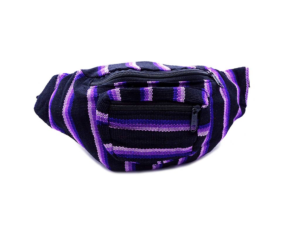 Pichincha - Woven Striped Guatemalan 2 Zipper Fanny Pack