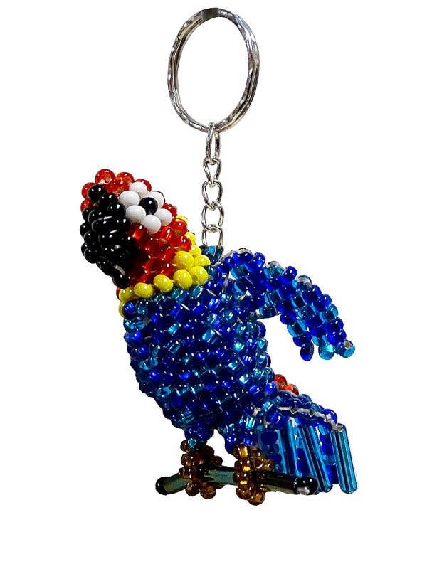 Pichincha - Beaded Parrot Bird Seed Bead Figurine Keychain