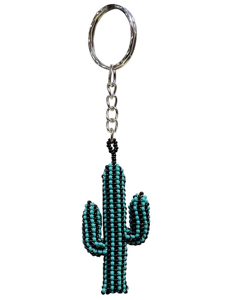 Pichincha - Beaded Striped Cactus Seed Bead Figurine Keychain