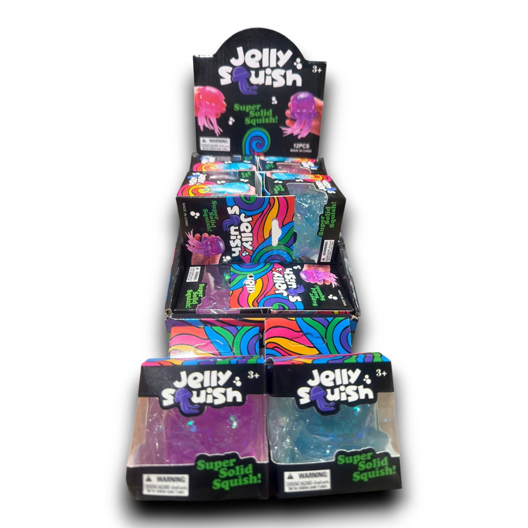 K & S WHOLESALE INC - Jelly Squish Super Solid Squish Toy – 12pc Counter Display