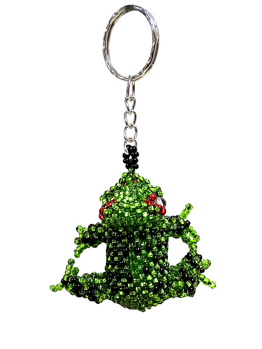 Pichincha - Beaded Frog Seed Bead Figurine Keychain