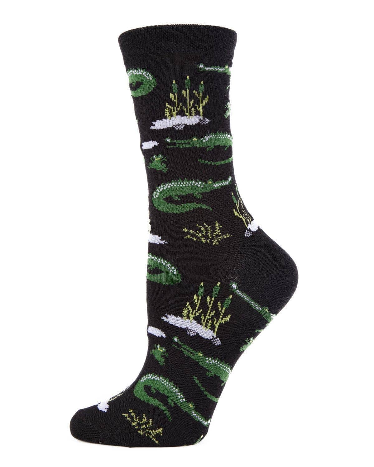 Infinity Classics International Inc. - MeMoi Later Gator Bamboo Crew Socks: Black / 9-11