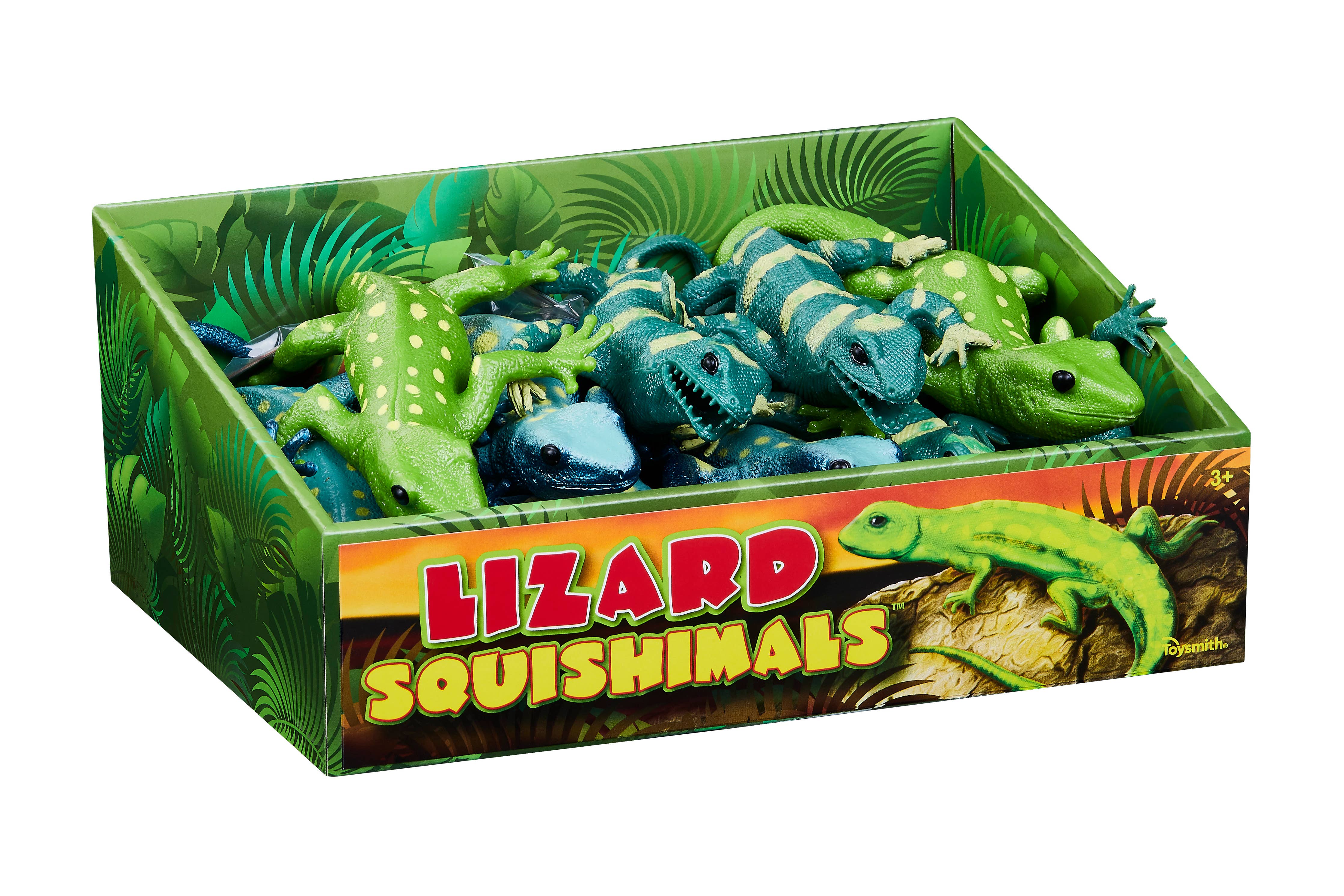 Toysmith - 13" Lizard Squishimals, Stretchy Lizard