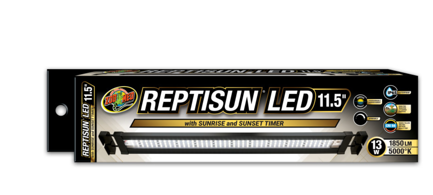 Zoo Med Reptisun LED with Sunrise and Sunset Timer Terrarium Hood 13watt 11.5in