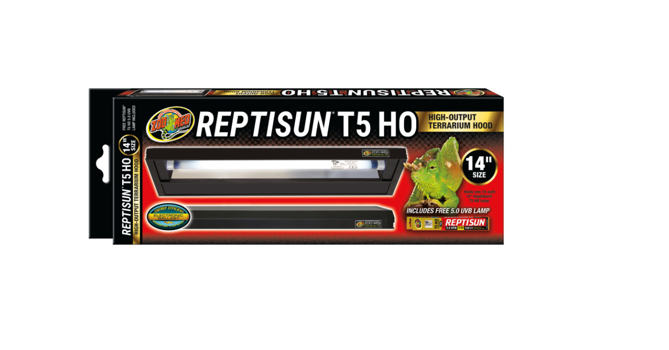 Zoo Med ReptiSun T5 HO Terrarium Hood w/ 5.0 Bulb 1ea/14 in