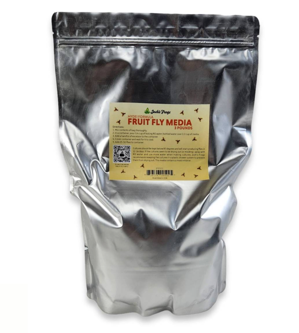 Josh's Frogs Hydei Fruit Fly Media | 3 lbs. (makes 20 fruit fly cultures)
