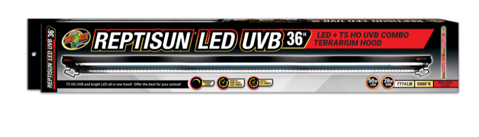Zoo Med Reptisun LED UVB Combo Terrarium Hood 1ea/36 in