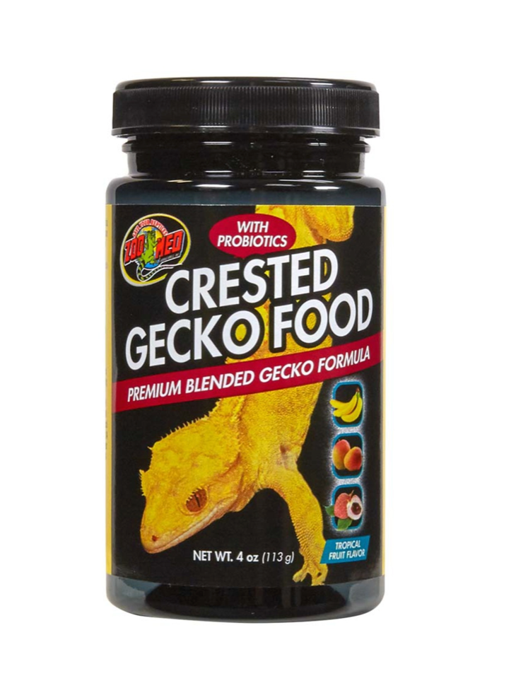 Zoo Med Crested Gecko Food Premium Blended Tropical Fruit Dry Food 1ea/4 oz