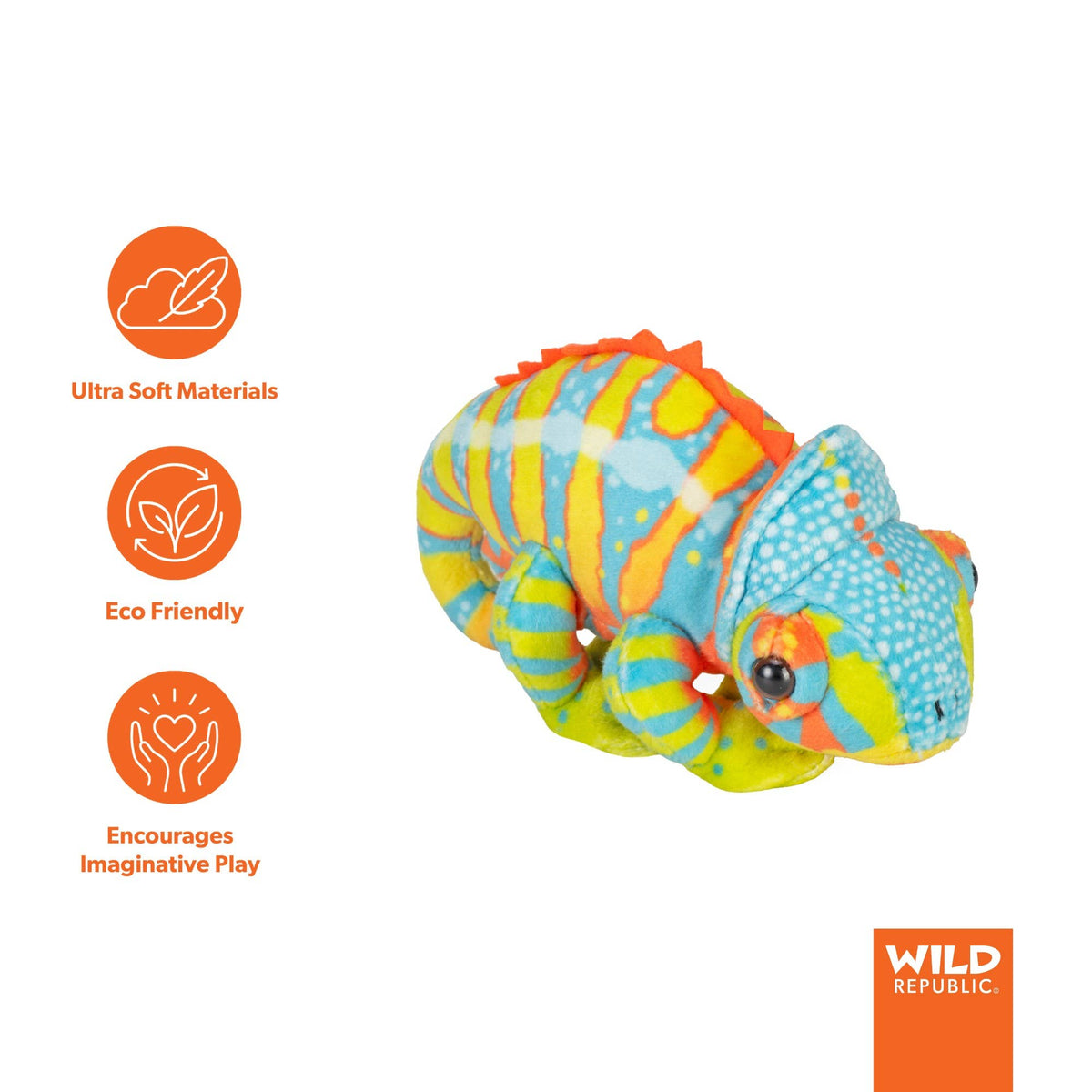 Wild Republic - Pocketkins-ECO-Chameleon Stuffed Animal 5"
