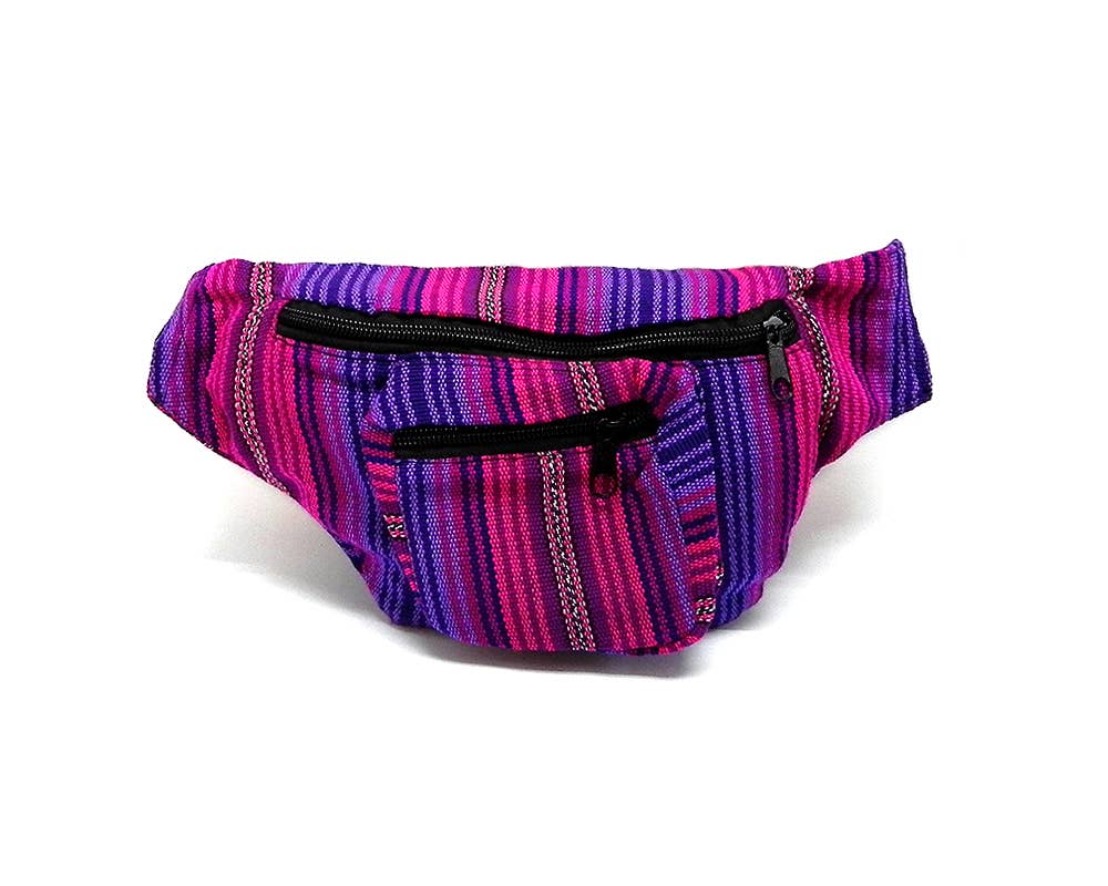 Pichincha - Woven Striped Guatemalan 2 Zipper Fanny Pack