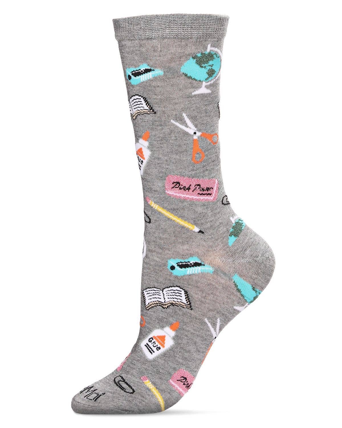 Infinity Classics International Inc. - School Supplies Bamboo Blend Crew Socks: Med Gray Heather / 9-11