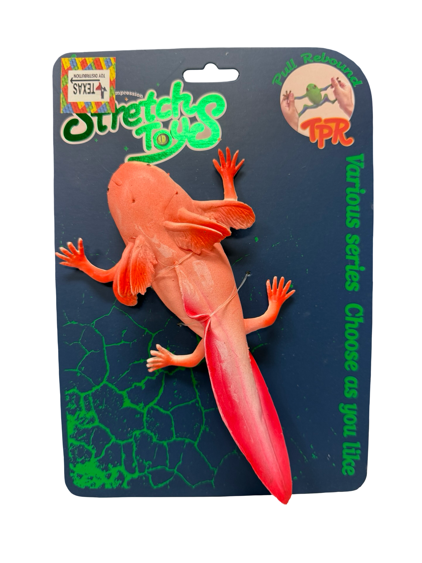 Texas Toy Distribution - Pink Axolotl Squishy and Stretchy Toy