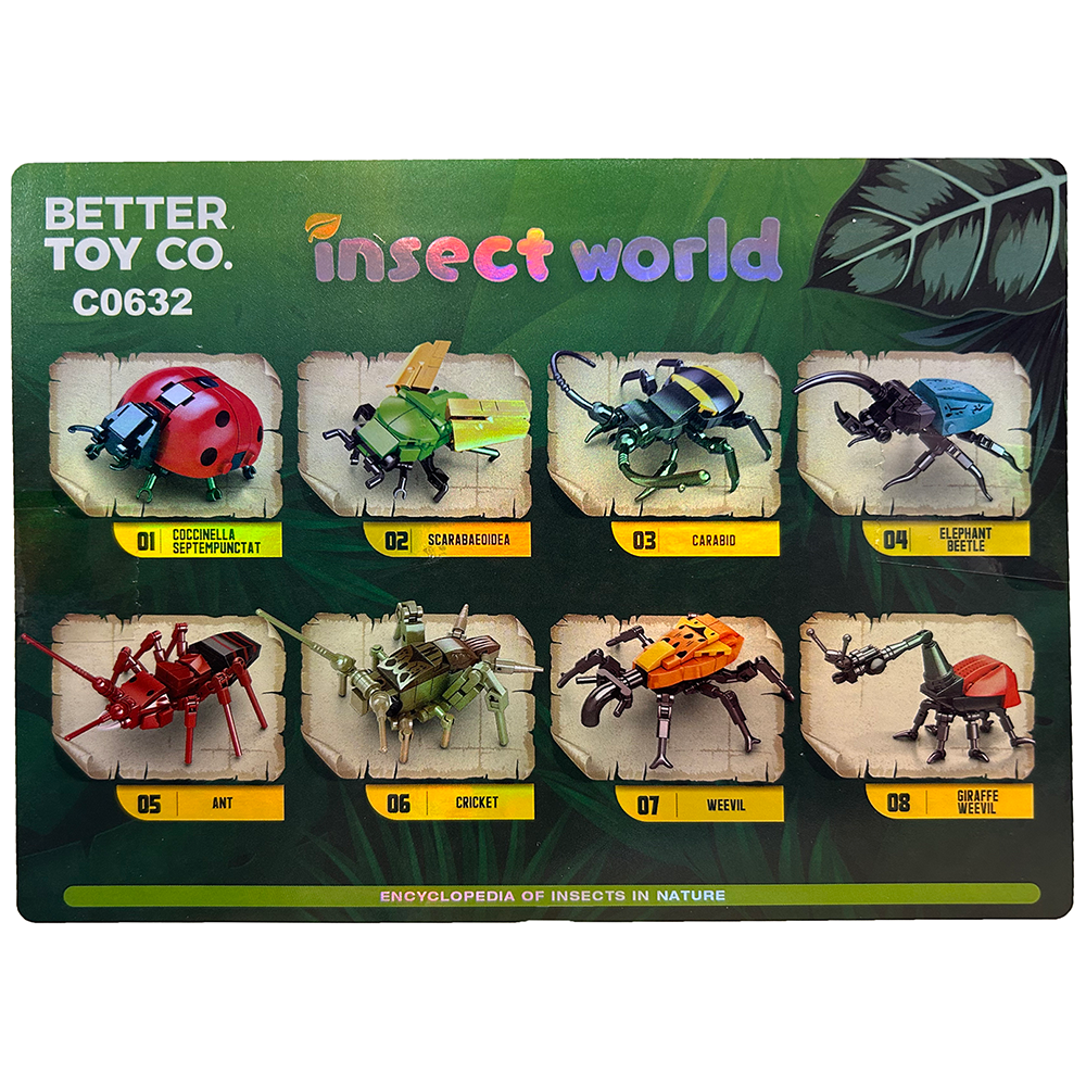 Texas Toy Distribution - Insect World Building Brick Bug Display Set, x8 Kits