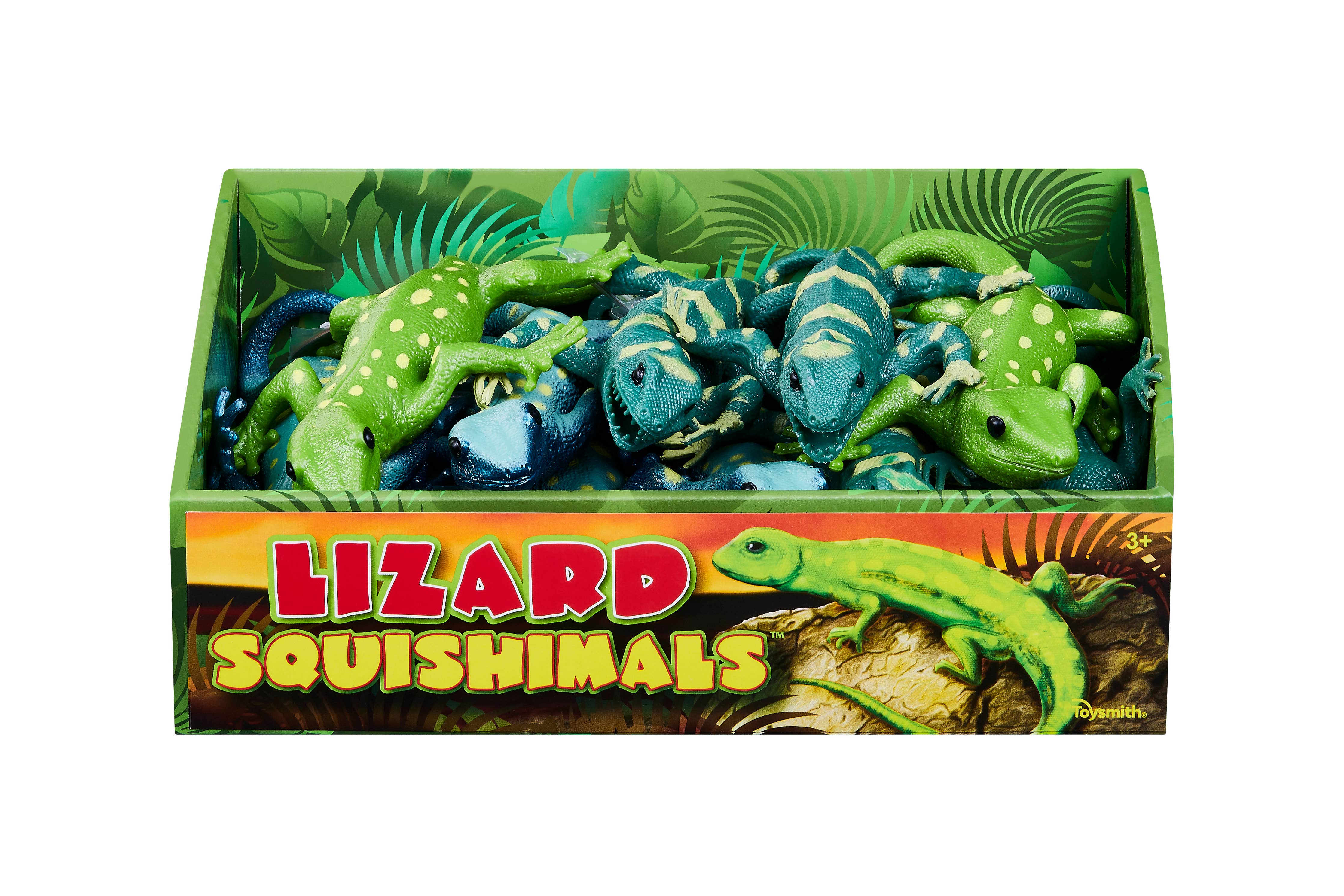 Toysmith - 13" Lizard Squishimals, Stretchy Lizard