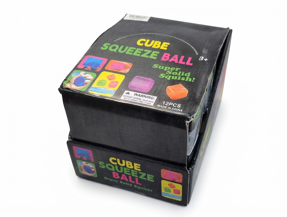 K & S WHOLESALE INC - Assorted Glitter Squishy Cube 12ct PDQ