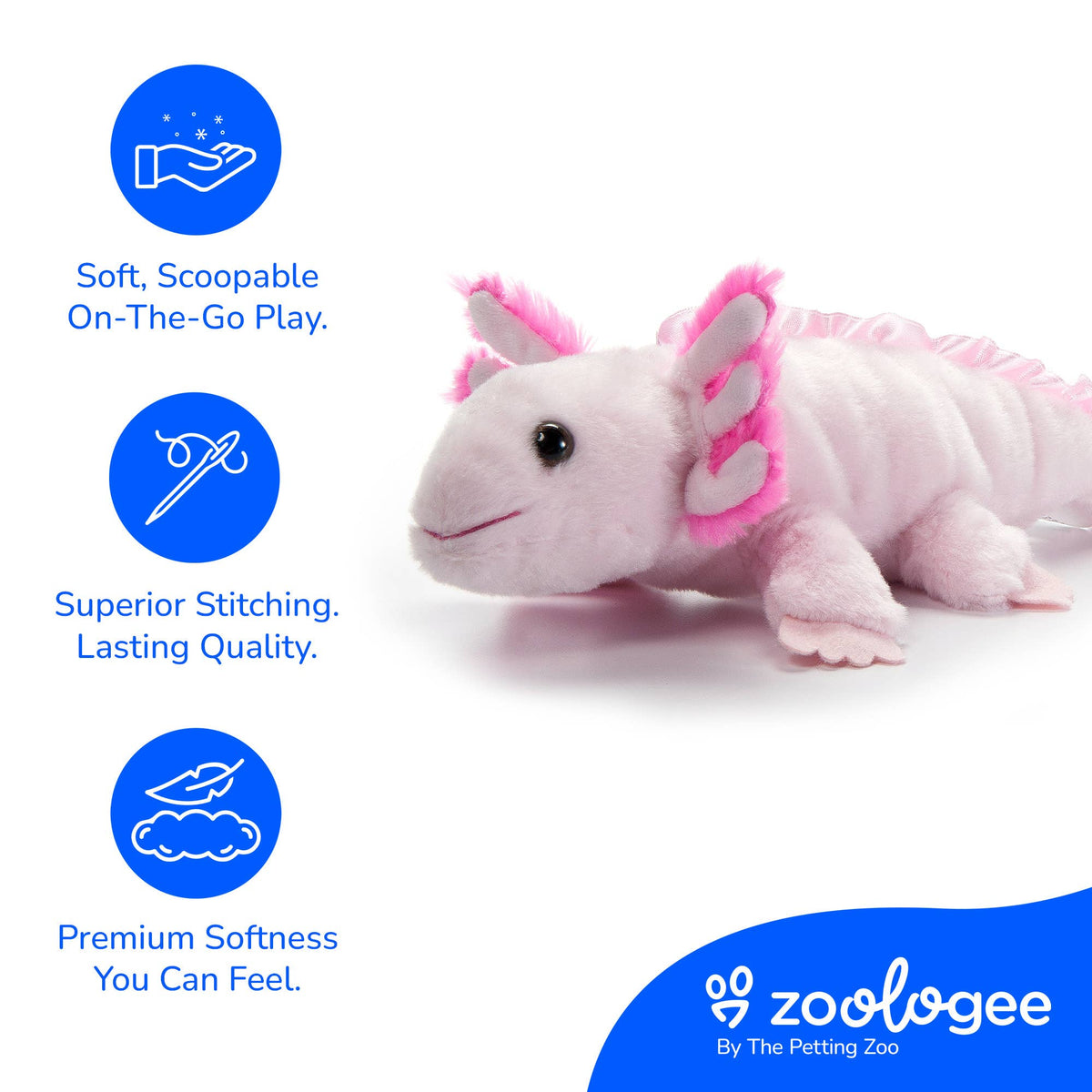 The Petting Zoo - Scoopz Axolotl Small 8" (24cm)