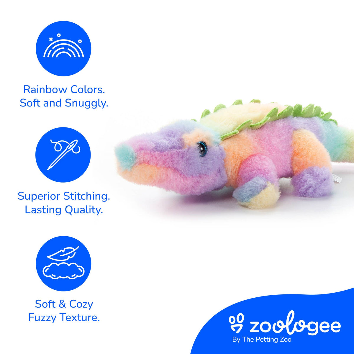 The Petting Zoo - 15" (38cm) Rainbow Ombrez Alligator Small
