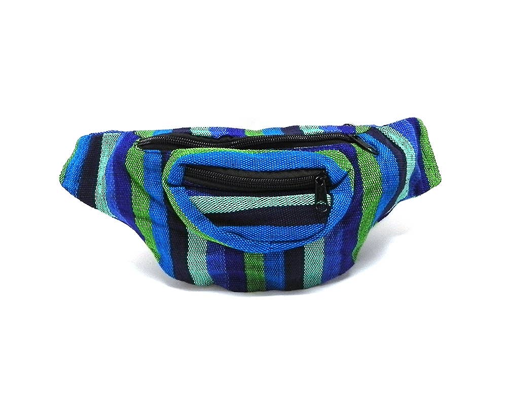 Pichincha - Woven Striped Guatemalan 2 Zipper Fanny Pack