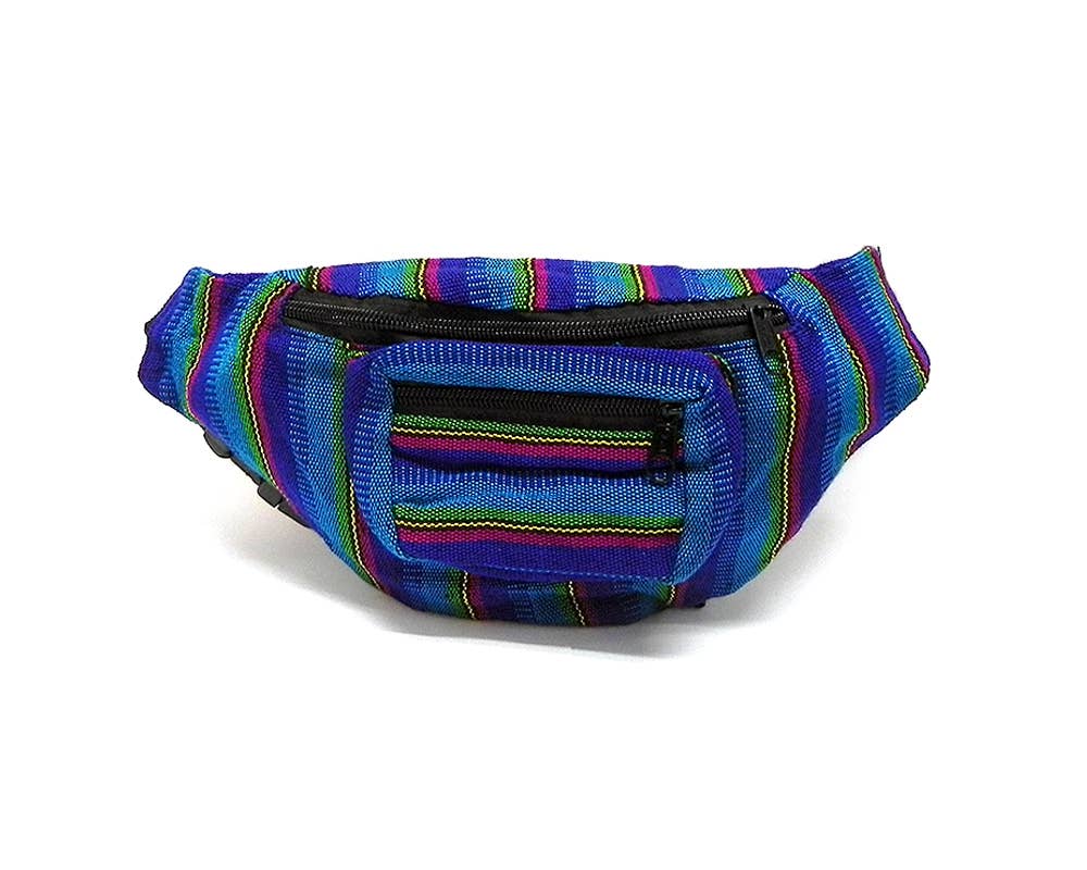 Pichincha - Woven Striped Guatemalan 2 Zipper Fanny Pack