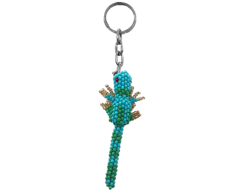 Pichincha - Beaded Gecko Seed Bead Figurine Keychain