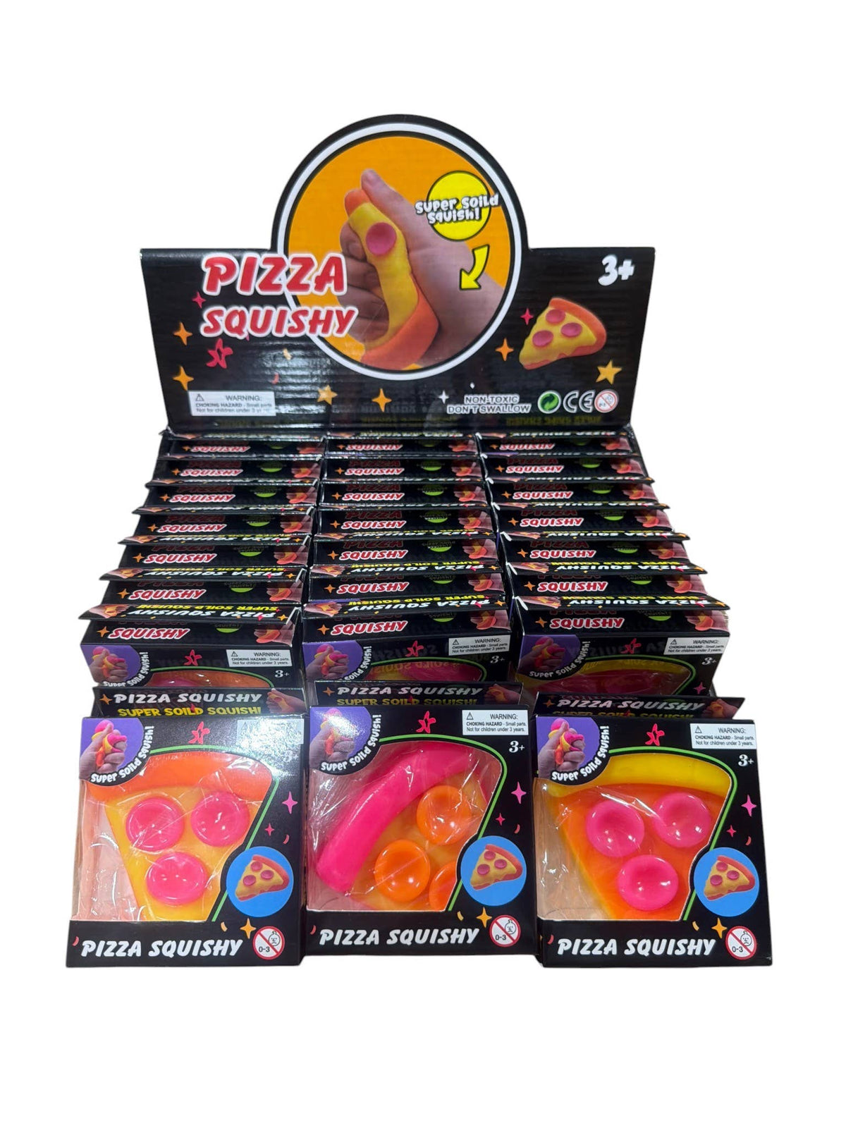 K & S WHOLESALE INC - Pizza Squishy Super Solid Squish Toy – 24pc Counter Display
