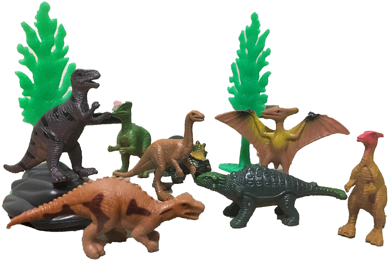 Texas Toy Distribution - Dinosaur Figurines in Clear Tube with T-Rex Head Topper