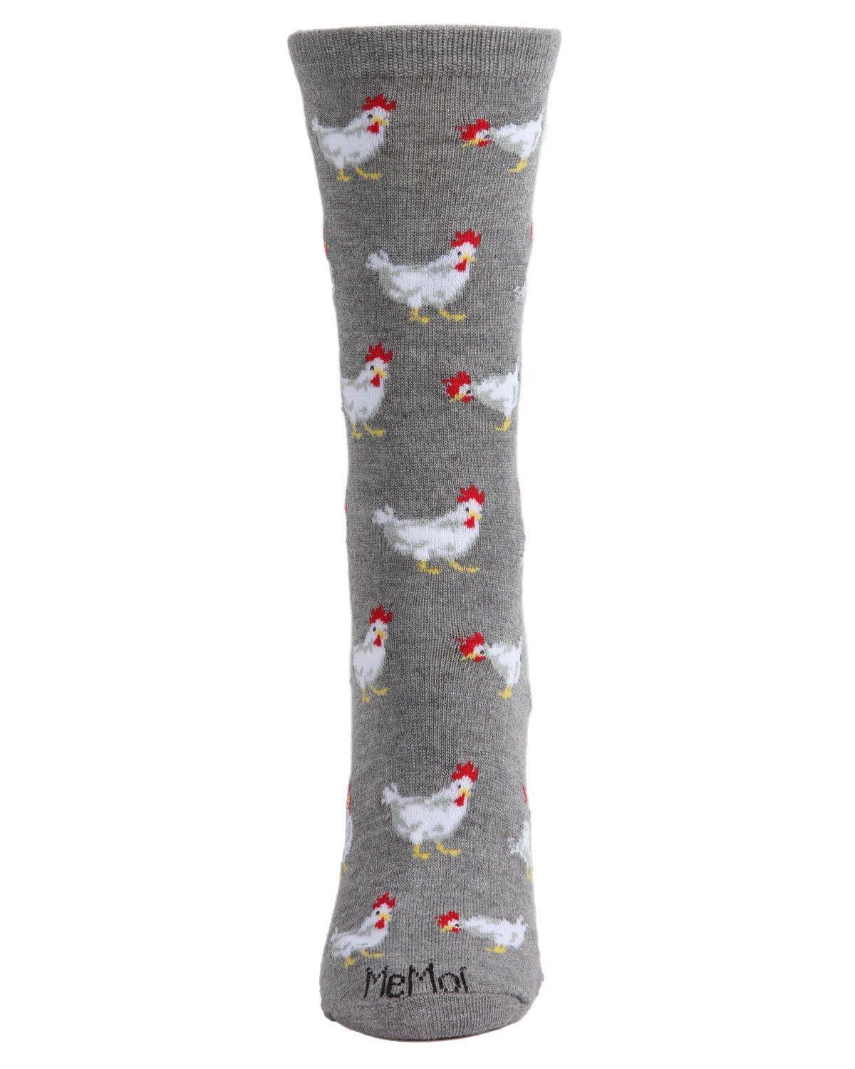 Infinity Classics International Inc. - MeMoi Chickens Bamboo Blend Crew Socks: Black / 9-11