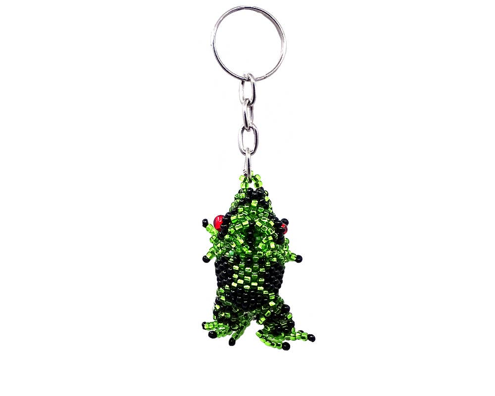 Pichincha - Beaded Frog Seed Bead Figurine Keychain