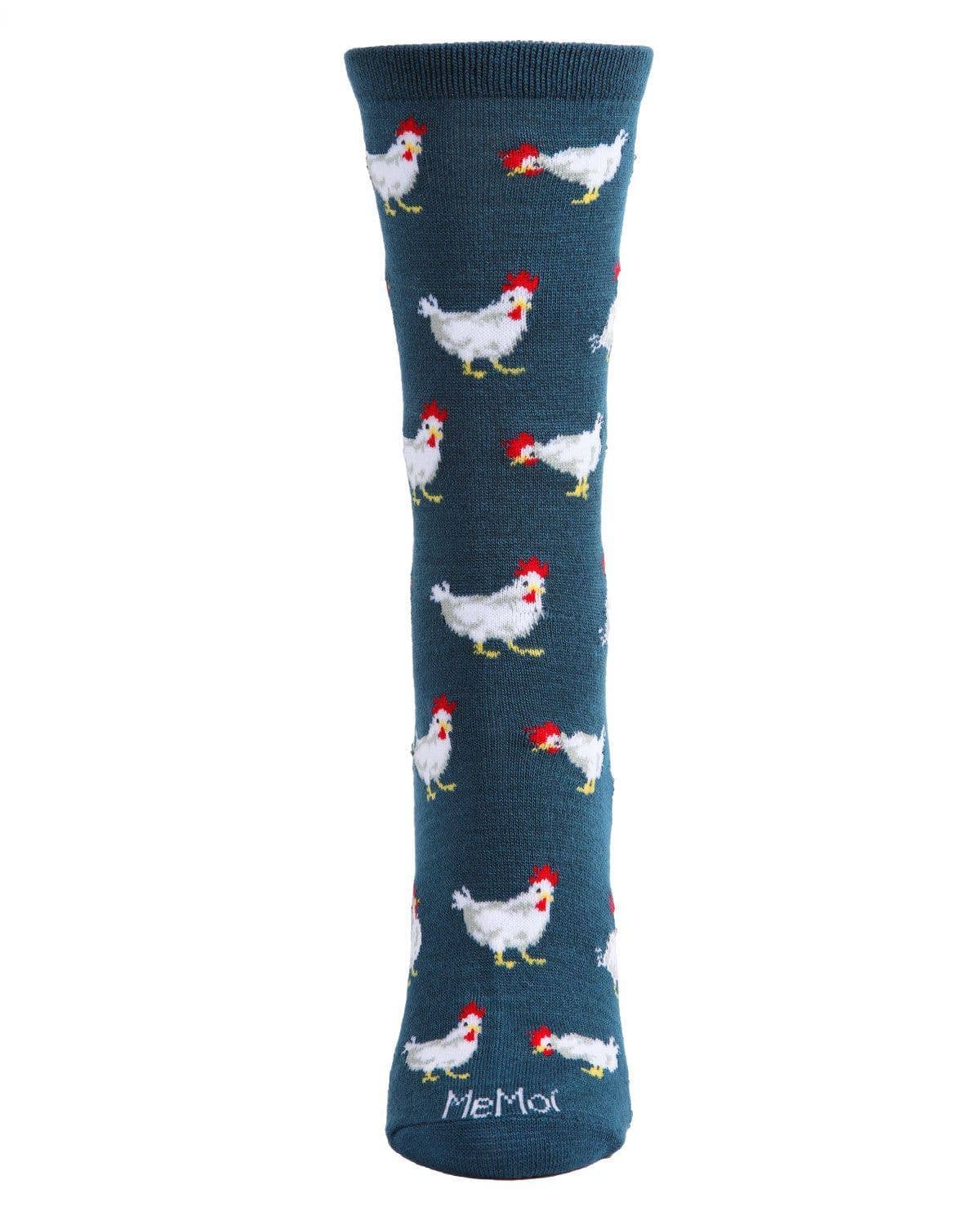 Infinity Classics International Inc. - MeMoi Chickens Bamboo Blend Crew Socks: Black / 9-11