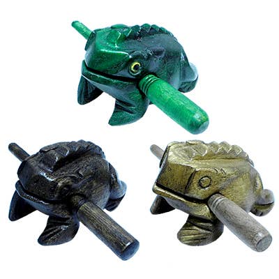 Pichincha - Large Wooden Croaking Frog Rasp Guiro Toy Instrument