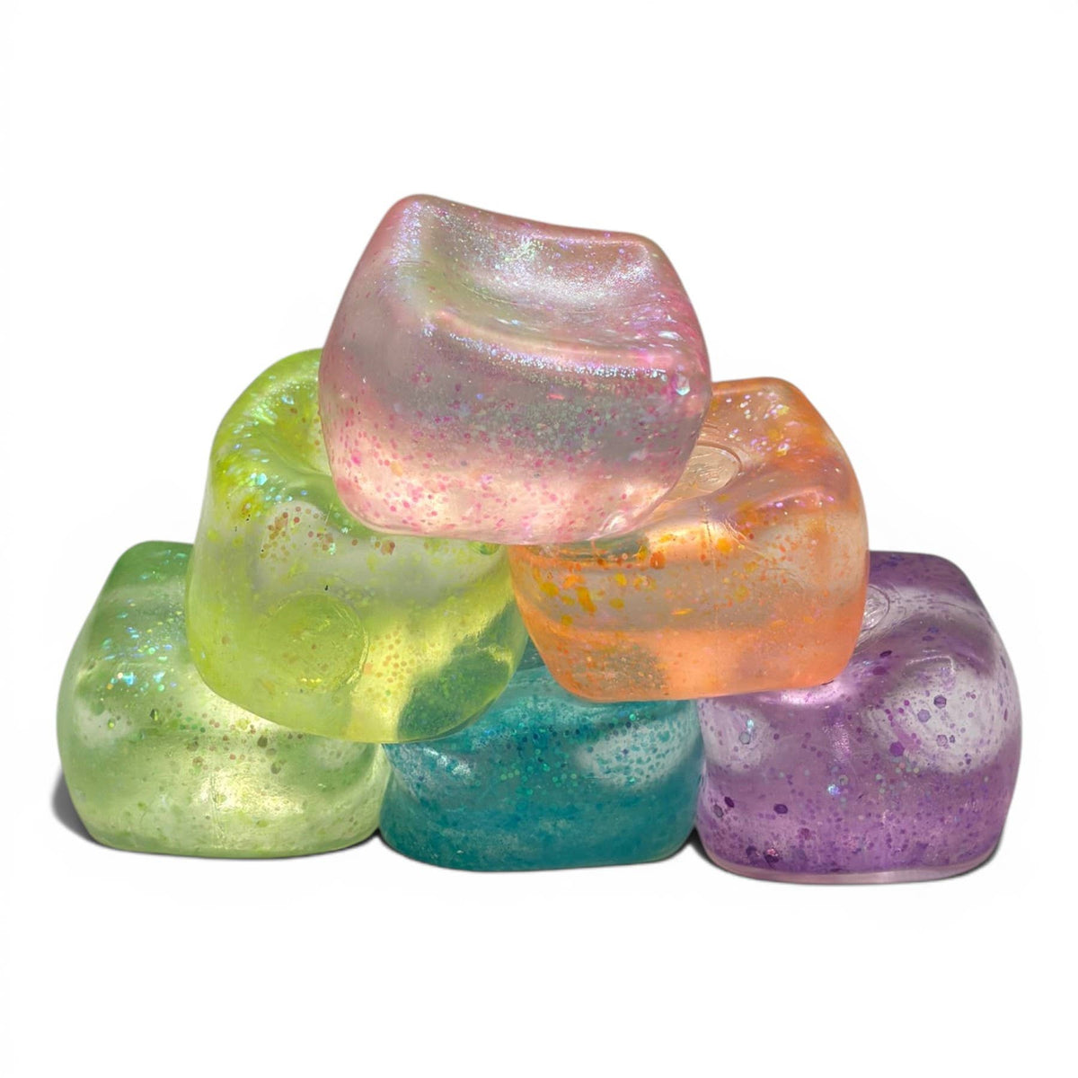 K & S WHOLESALE INC - Jumbo Stress Ball Cube – Glitter Gel Sensory Fidget Toy