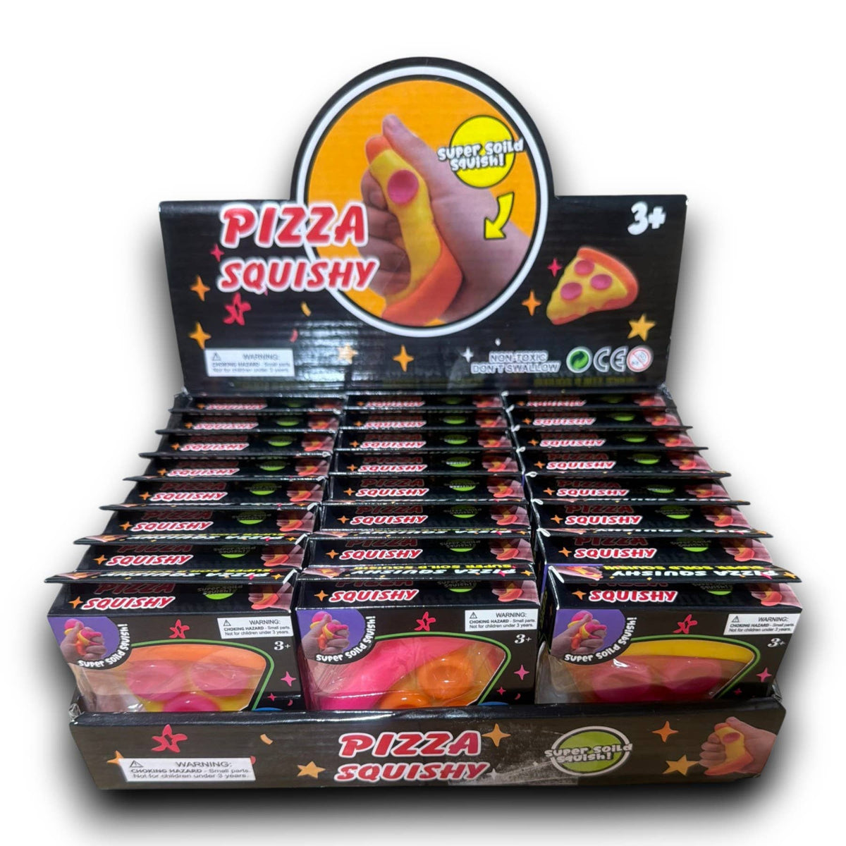 K & S WHOLESALE INC - Pizza Squishy Super Solid Squish Toy – 24pc Counter Display