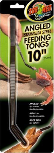 Zoo Med Angled Stainless Steel Feeding Tongs 10"