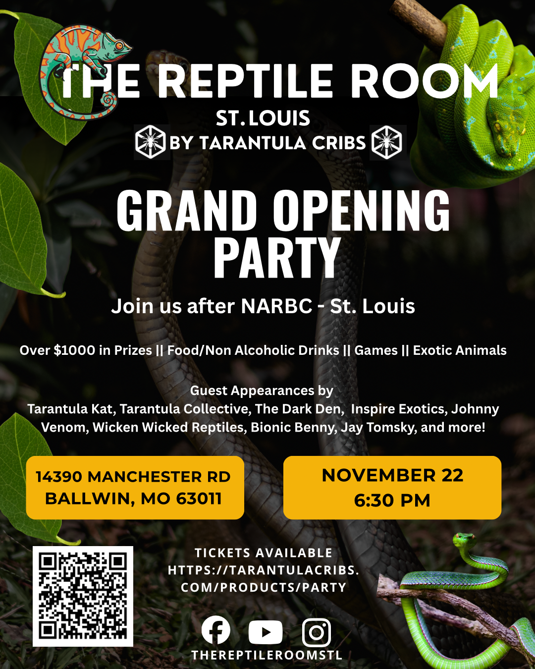 Reptile Room Grand Opening Party Admission