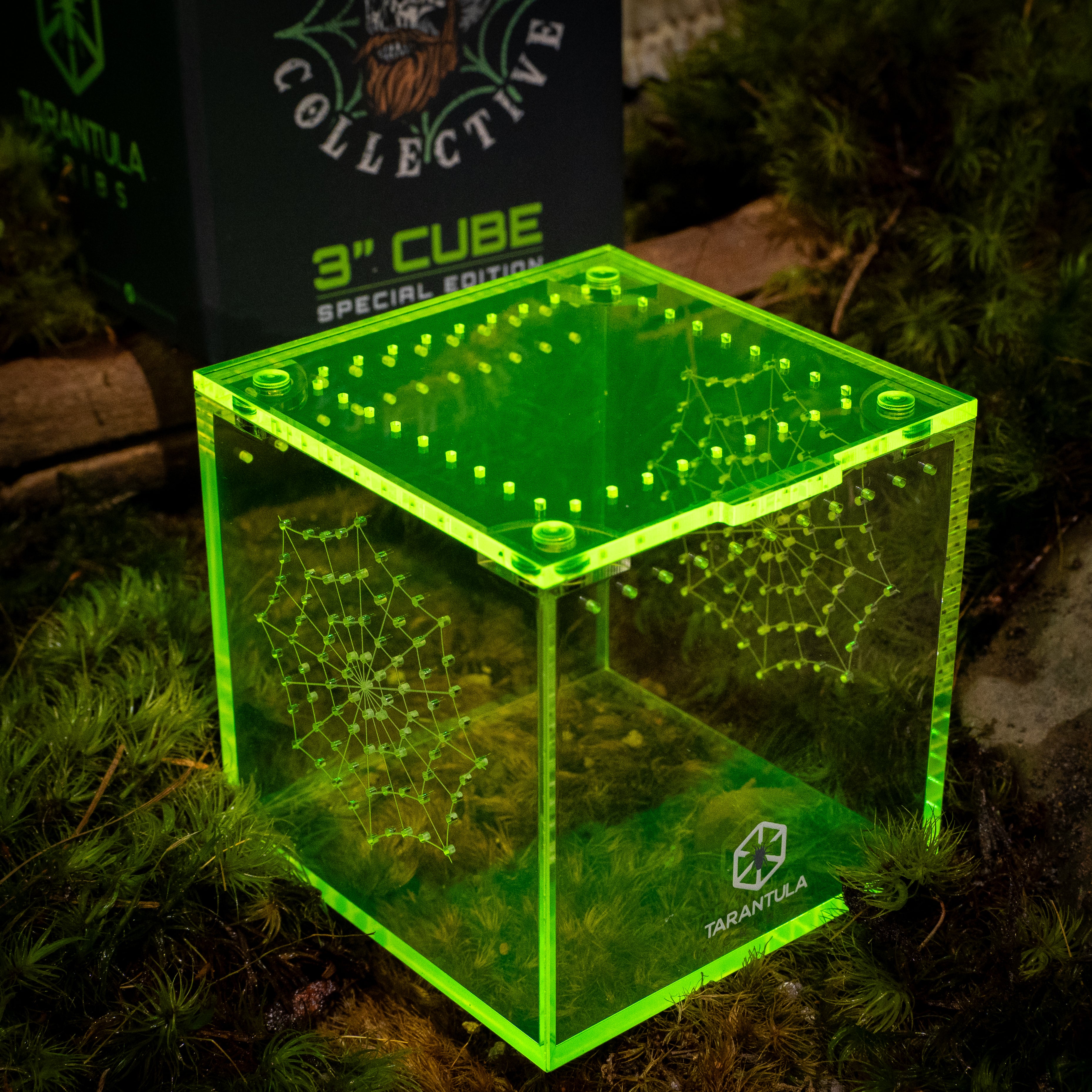 Richard Stewart Signature Collab Enclosure — 3" Cube | Spider Web Vent Edition | Neon Glow Series
