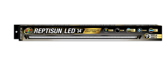 Zoo Med Reptisun LED with Sunrise and Sunset Timer Terrarium Hood 48watt 34in