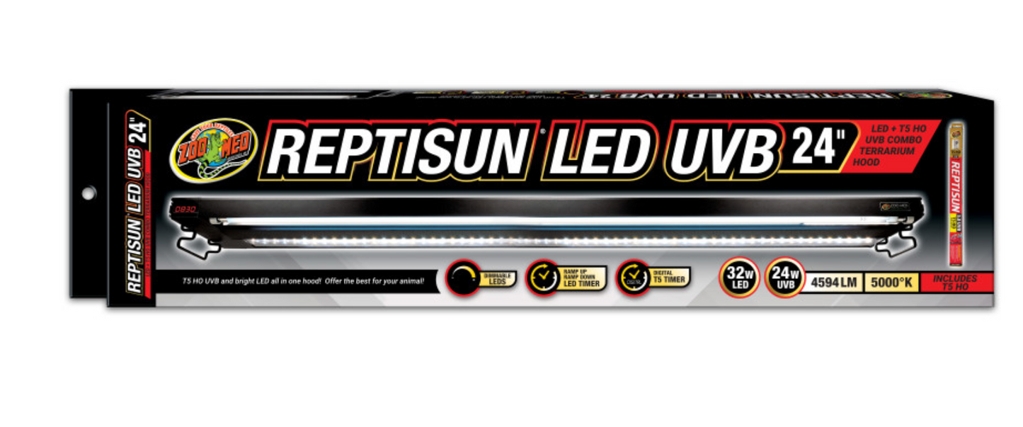 Zoo Med Reptisun LED UVB Combo Terrarium Hood 24in