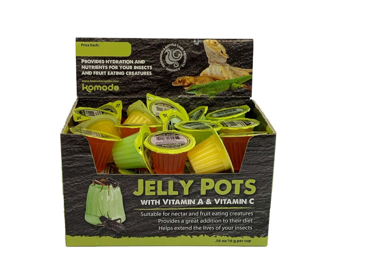 Komodo Jelly Pots Insect Food Fruit Flavor Display 40ct/16gram