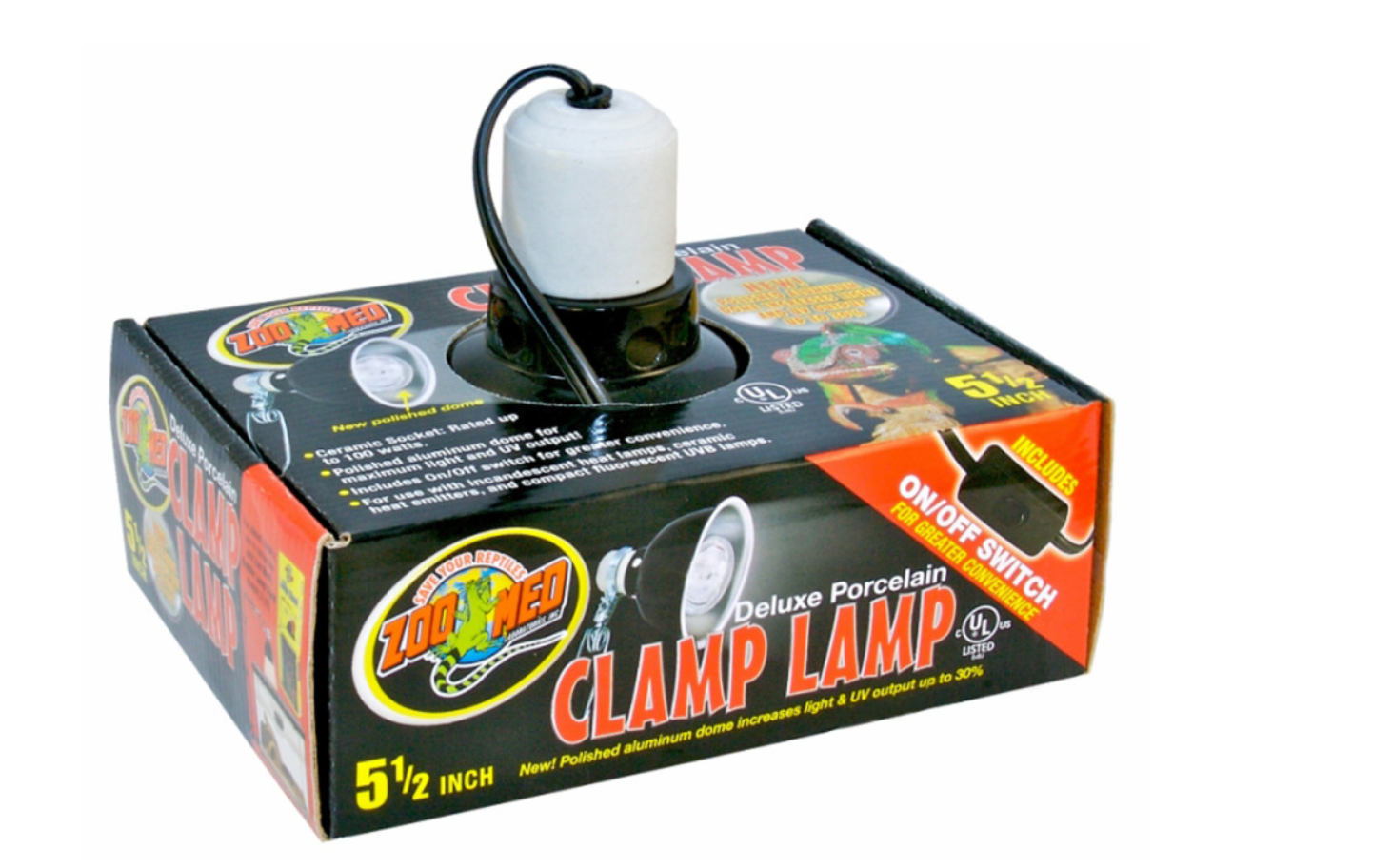 ZOO DLX PORCELAIN LMP BLK 5.5" CLAMP