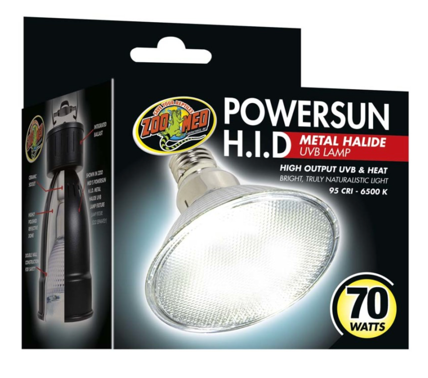 Zoo Med PowerSun H.I.D. Metal Halide UVB Lamp Silver, 1ea