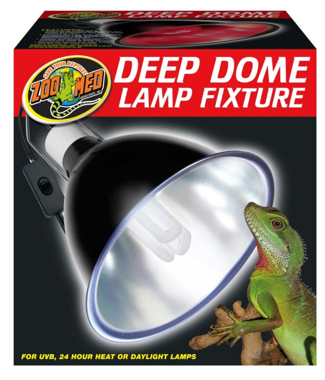 Zoo Med Deep Dome Lamp Fixture Black, 1ea/8.5 in