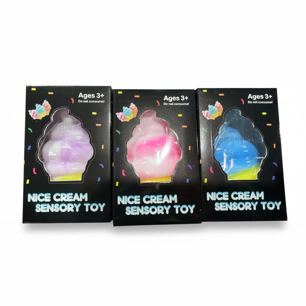 K & S WHOLESALE INC - Nice Cream Squishy Sensory Toy – Ice Cream Shape 12ct