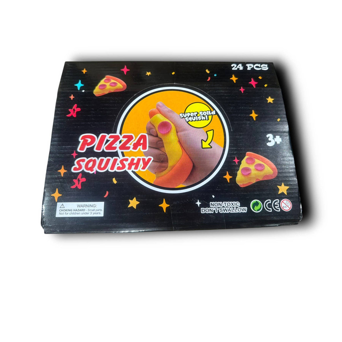 K & S WHOLESALE INC - Pizza Squishy Super Solid Squish Toy – 24pc Counter Display