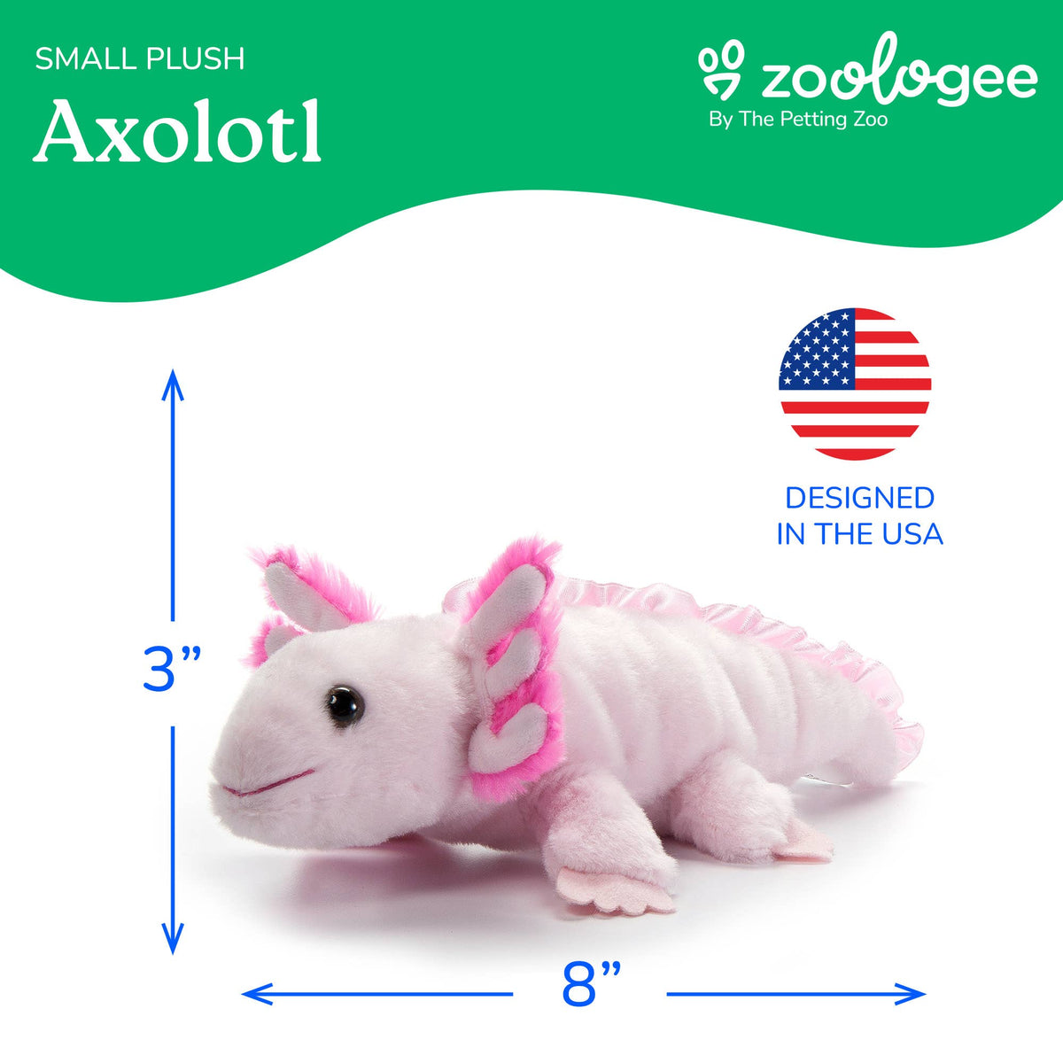 The Petting Zoo - Scoopz Axolotl Small 8" (24cm)