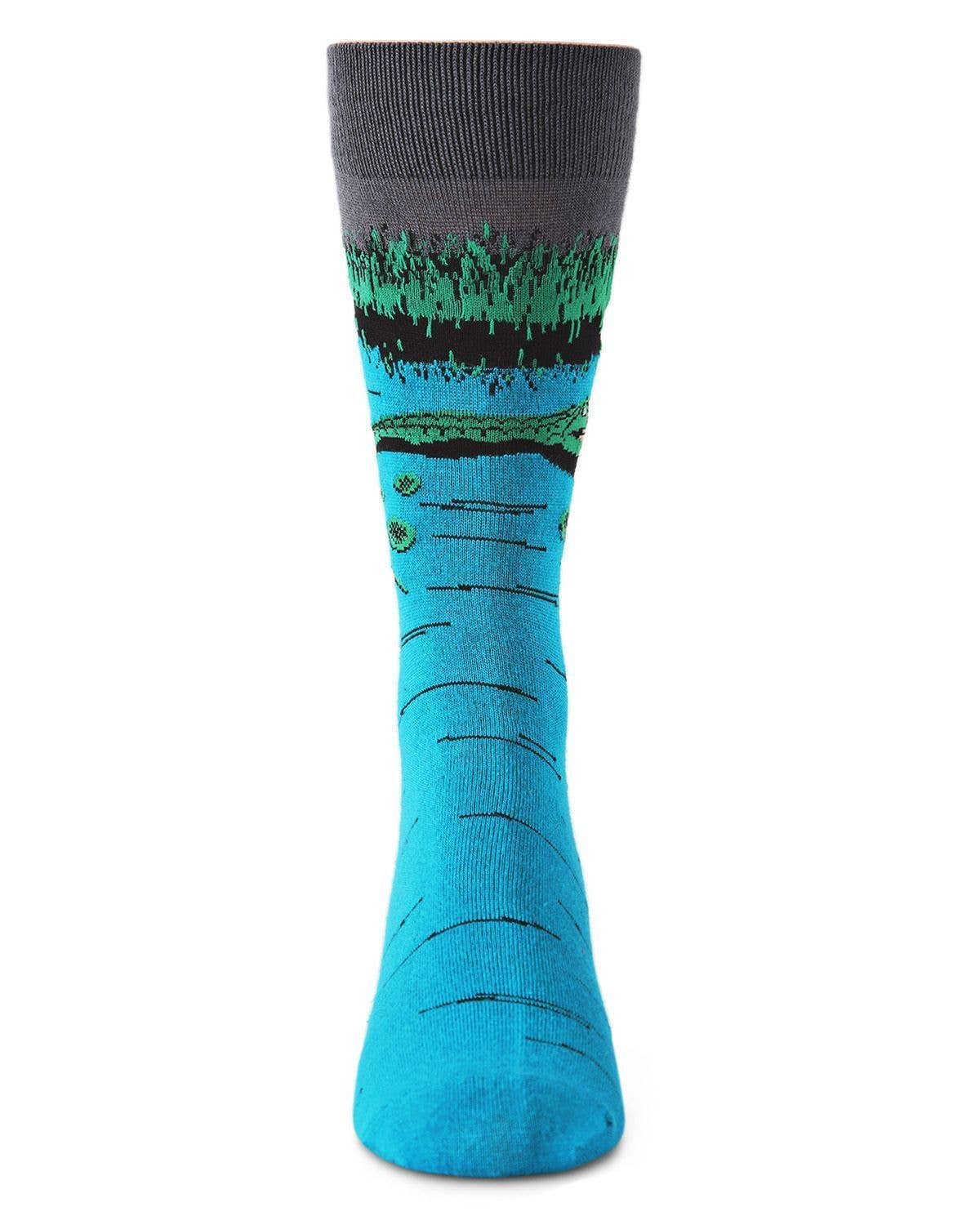 Infinity Classics International Inc. - MeMoi Later Gator Bamboo Blend Crew Socks: Blue / 10 13