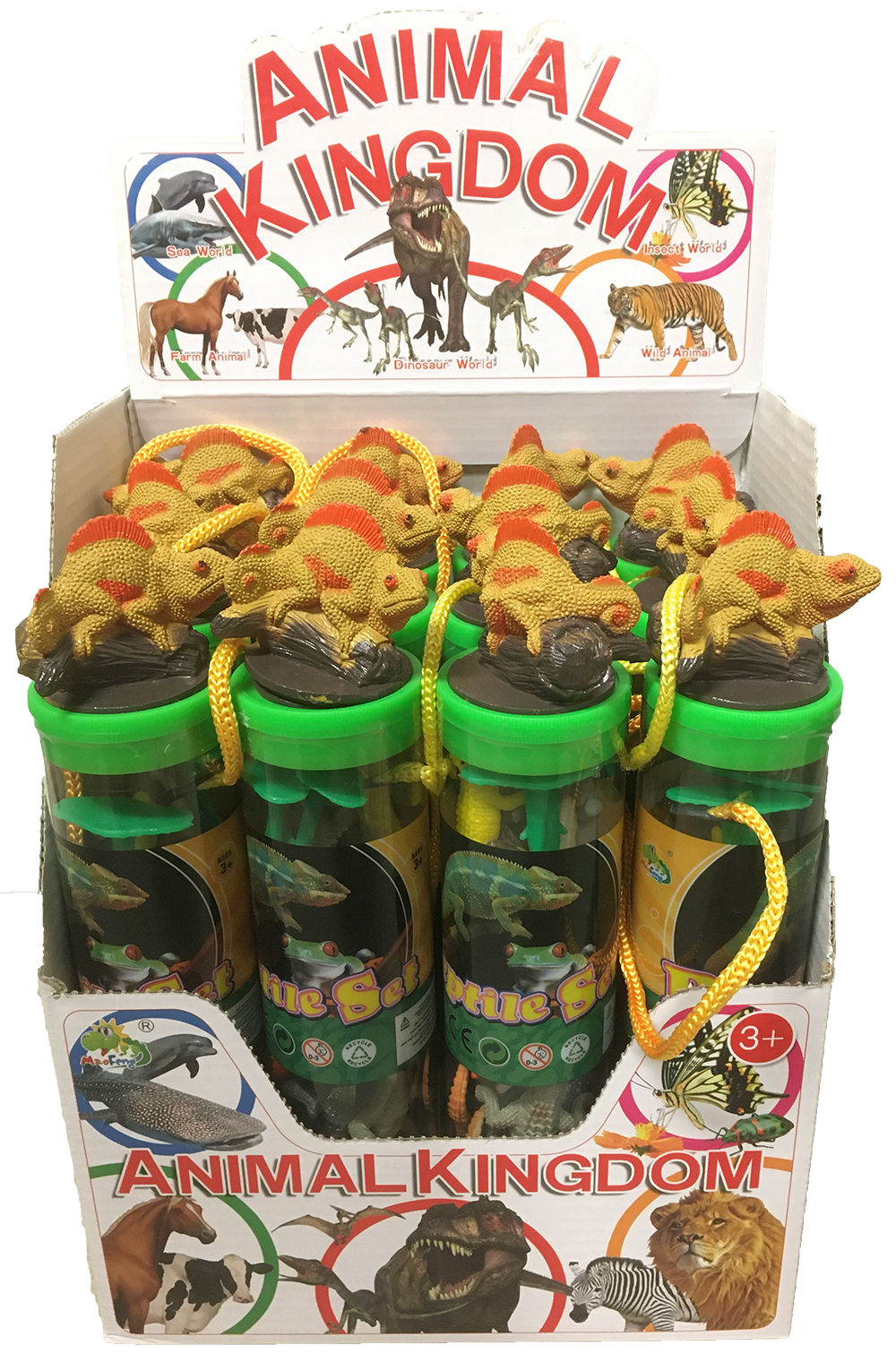 Texas Toy Distribution - Crocodile Figurines in Clear Tube with Reptile Head Topper